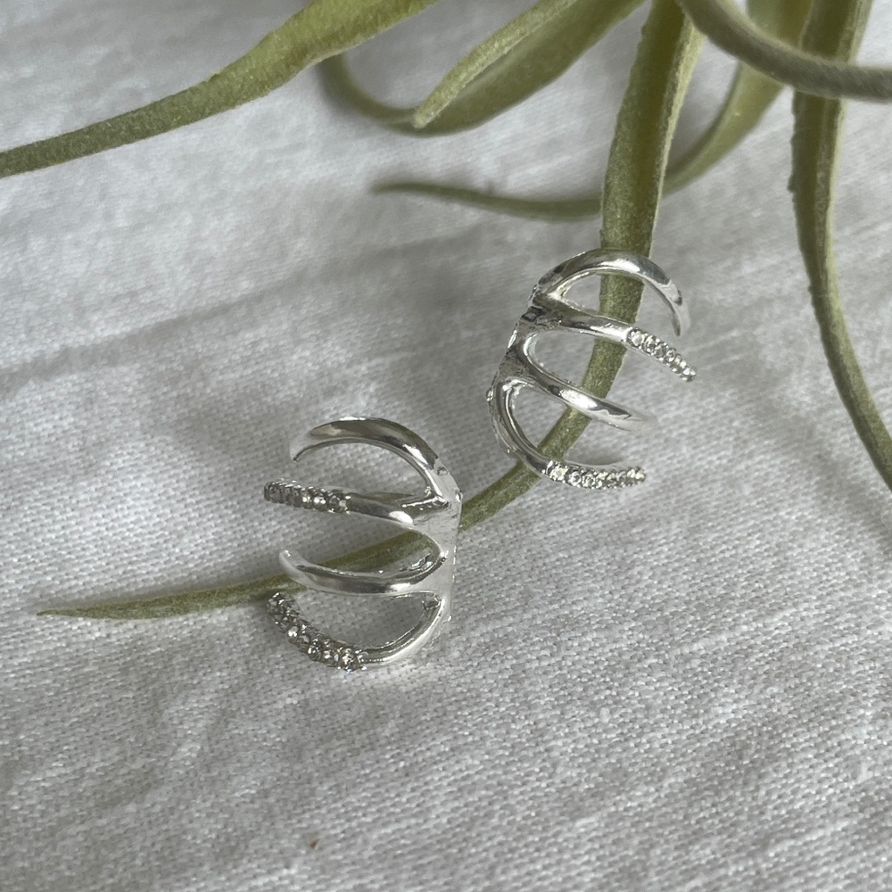 🌟Buy 2 Pairs, Get One Free, NWT, Sterling Silver-Plated Huggie Earrings